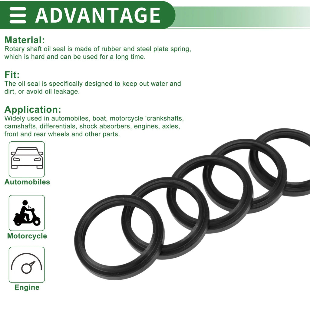 Set of 5 Oil Seal Rotary Shaft Seal NBR Rubber 45x55x6mm