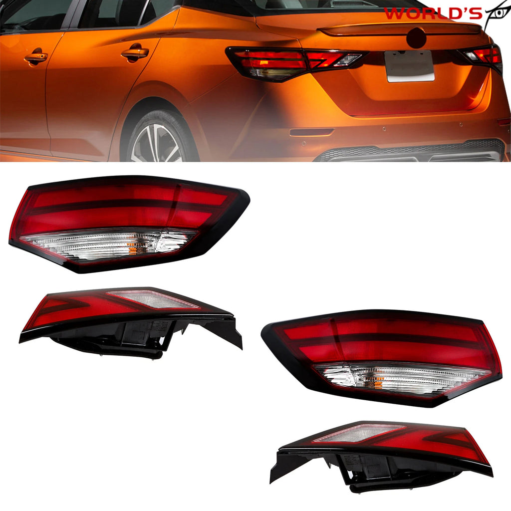 Set of 2 Red Tail Lights for Nissan Sentra (2021–2023)