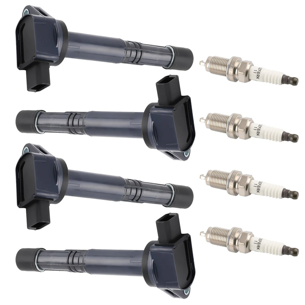 Set of 4 Ignition Coils + Spark Plugs for Honda Civic Accord Acura RSX CSX UF311