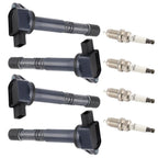 Set of 4 Ignition Coils + Spark Plugs for Honda Civic Accord Acura RSX CSX UF311