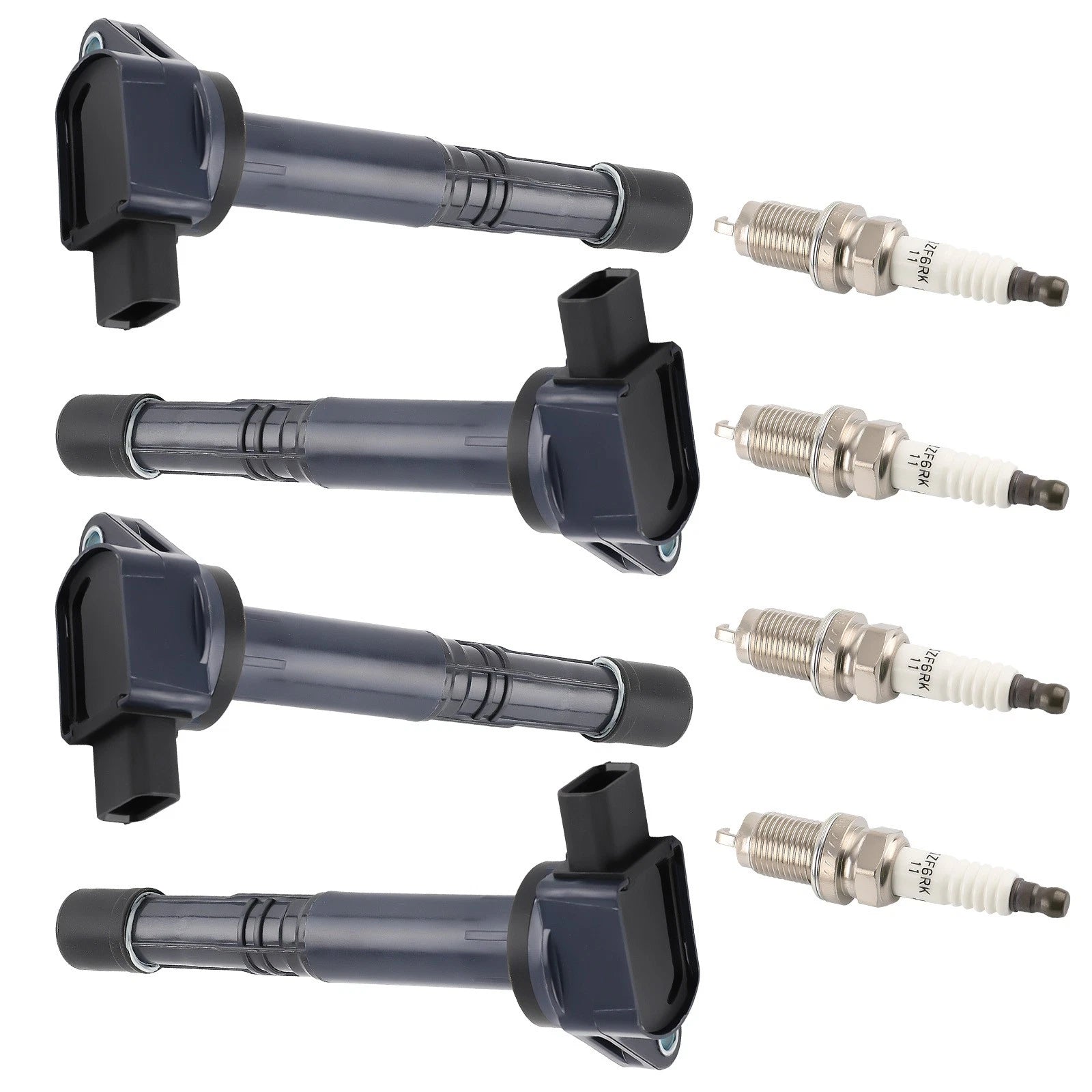 Set of 4 Ignition Coils + Spark Plugs for Honda Civic Accord Acura RSX CSX UF311