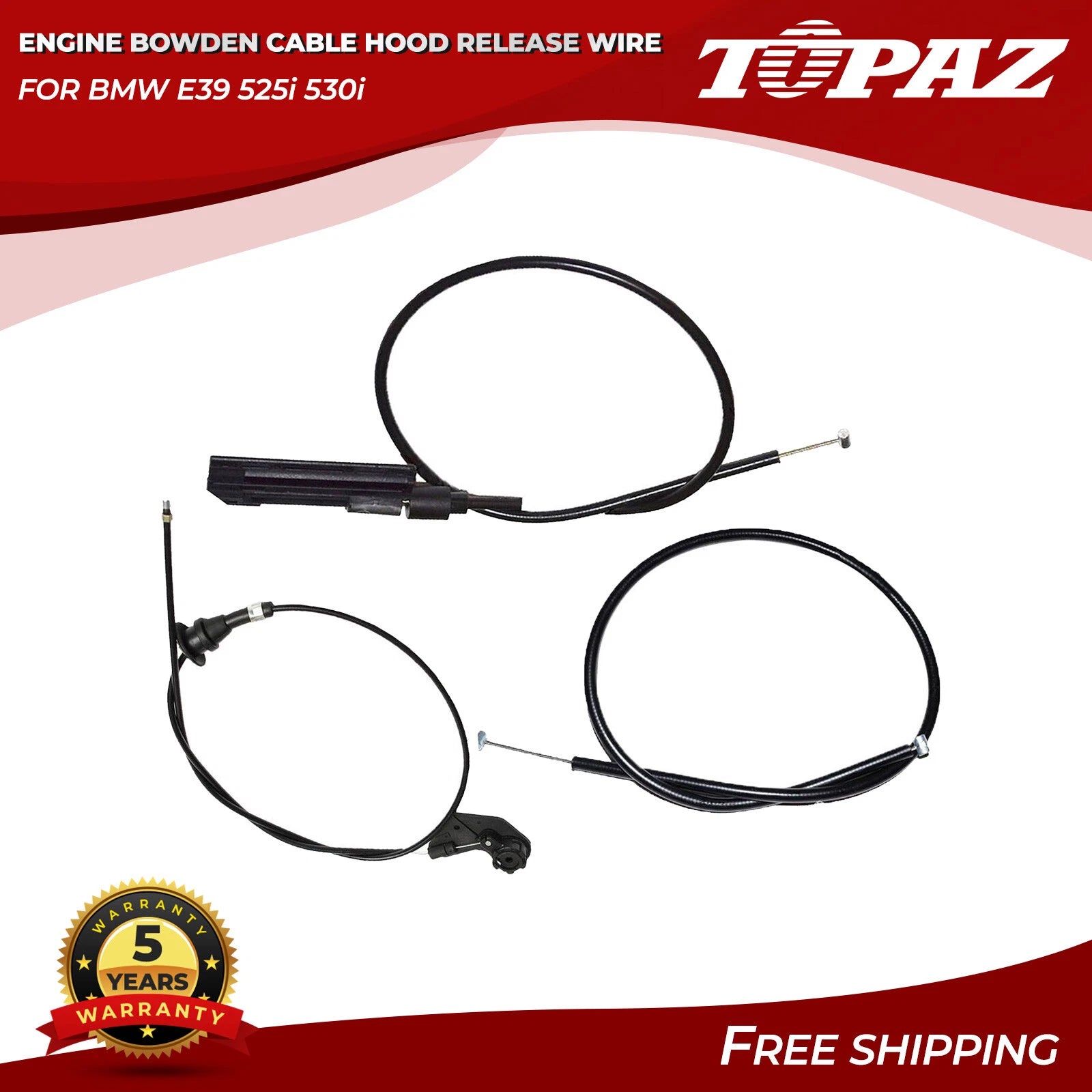 Set of 3 Engine Bowden Cables for BMW E39 525i 530i (1996–2003)