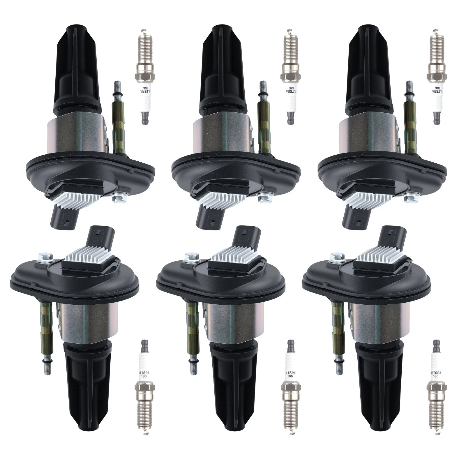 6X Ignition Coil Spark Plug Set for Chevy GMC Isuzu (2002–2008) 2.8L 3.5L 4.2L
