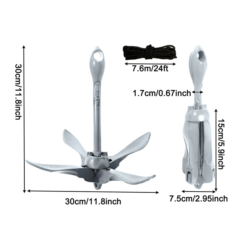 1.5KG Folding Grapnel Anchor for Kayak Boat (Marine Use)