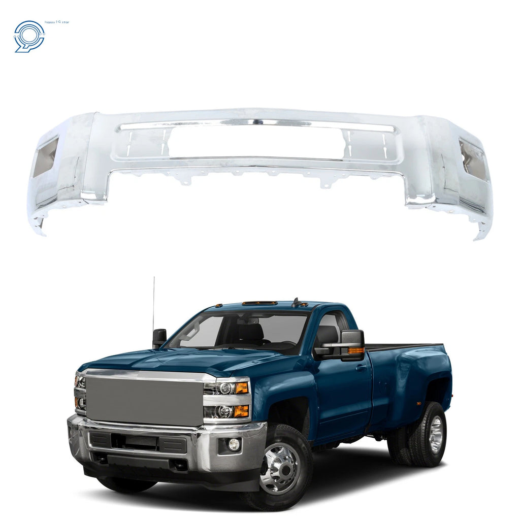 Chrome Split Front Bumper for Chevy Silverado 2500 3500 (2015–2019)