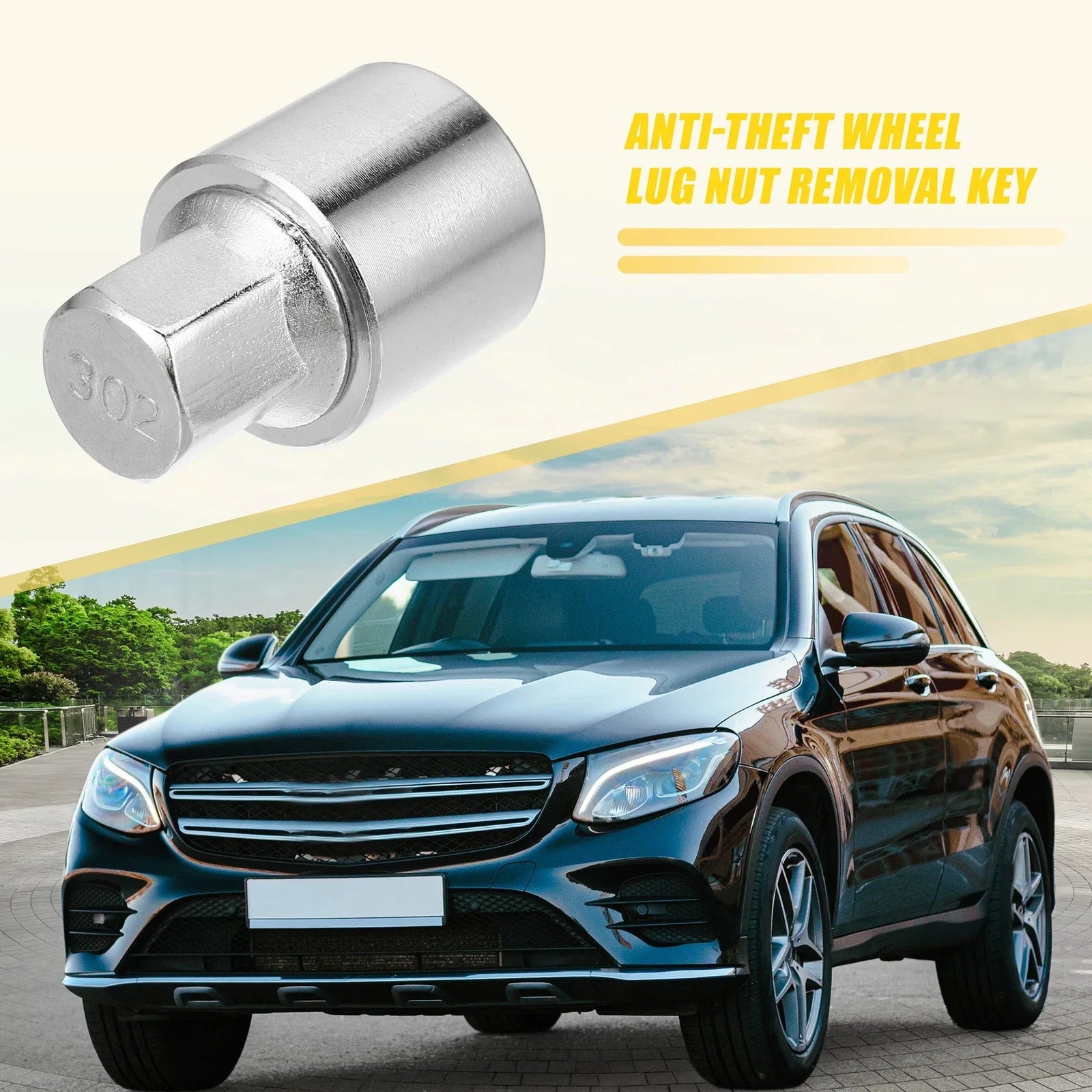 302 Wheel Lock Lug Nut Set with Protector Socket for Mercedes Benz