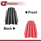 6 Pcs Car Door Pillar Window Trim for Honda Civic (2001-2005) Black