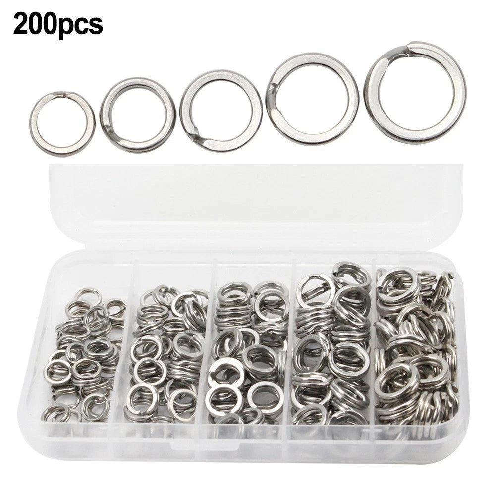 Set of 4 Split Ring Hook Swivels for Terminal Tackle (304 Stainless Steel)