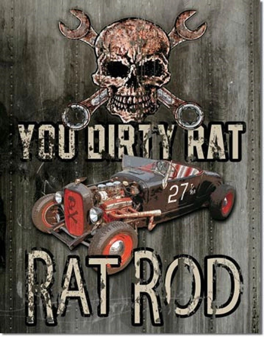 Tin Metal Sign for Hot Rod Classic Car Muscle V8 (Vintage)