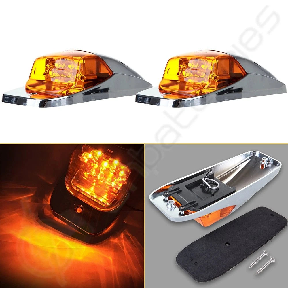 2pcs 10.8" Amber LED Upper Raised Cab Running Light for Freightliner