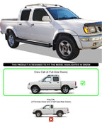 Running Boards for Nissan Frontier Crew Cab (1999-2004) - 5 Inch Matte Black