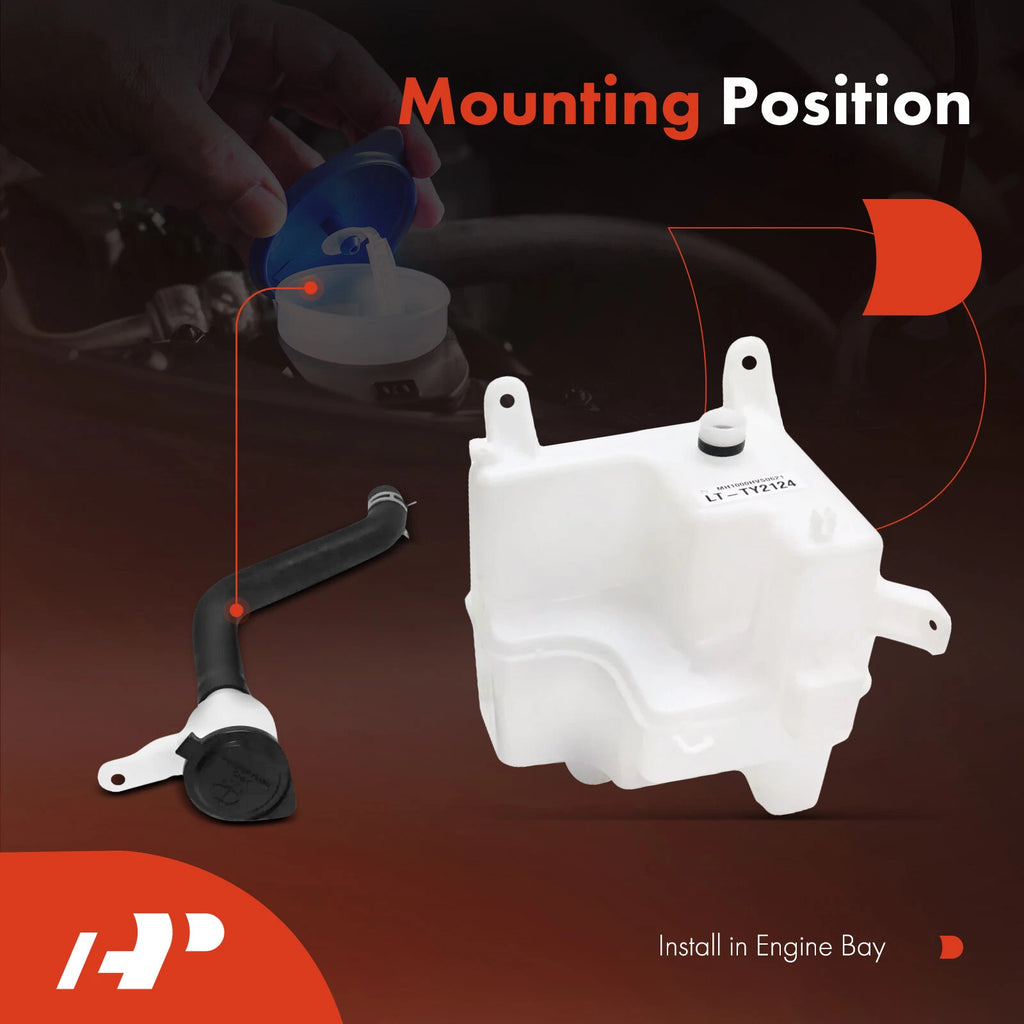 Windshield Washer Reservoir with Pump and Cap for Toyota Highlander (2006–2007)