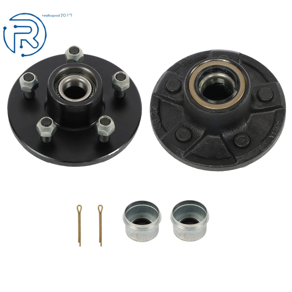 Pre-Greased Trailer Hub Kit 5 Bolt 4-1/2 Inch Circle for 3500lbs #84 Spindle