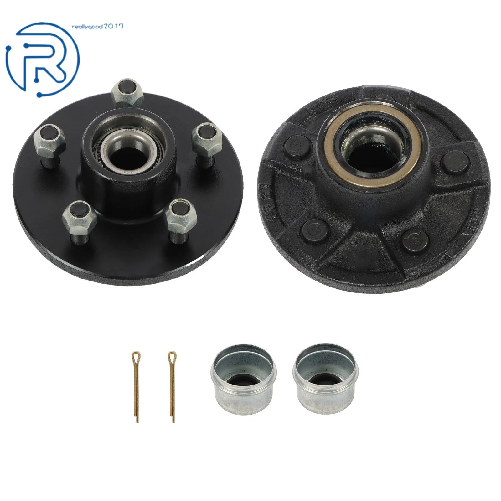 Pre-Greased Trailer Hub Kit 5 Bolt 4-1/2 Inch Circle for 3500lbs #84 Spindle
