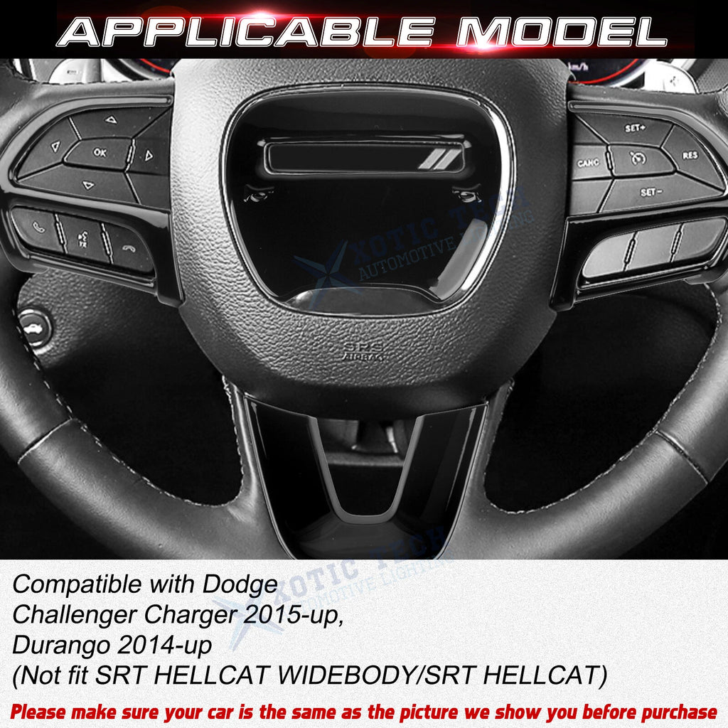Glossy Black Driver Side Control Cover Trim for Dodge Challenger Charger (2015-)