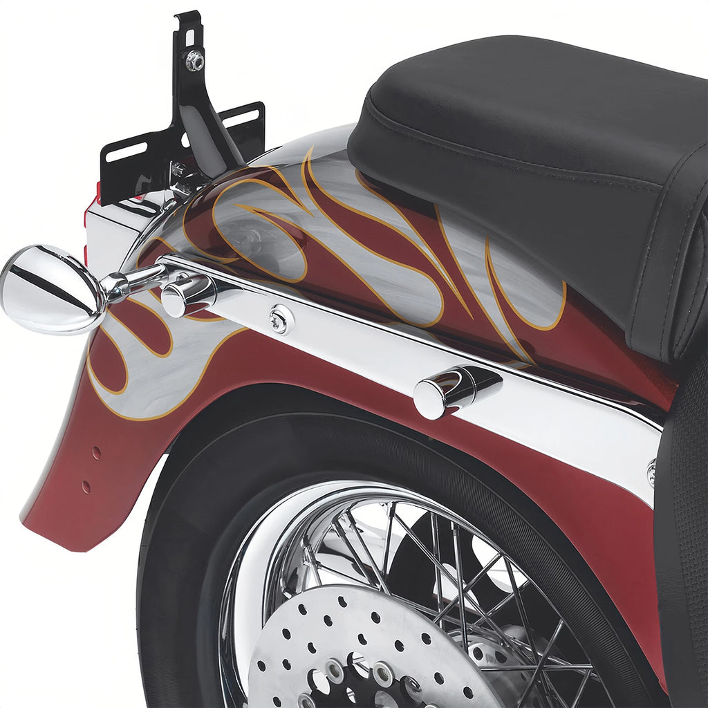 2X Chrome Docking Hardware Point Cover Kit for Harley Softail Dyna Touring