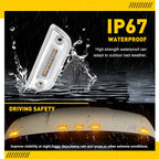 Set of 5 LED Clear Amber Top Roof Cab Marker Lights for Kenworth T680, Peterbilt 579