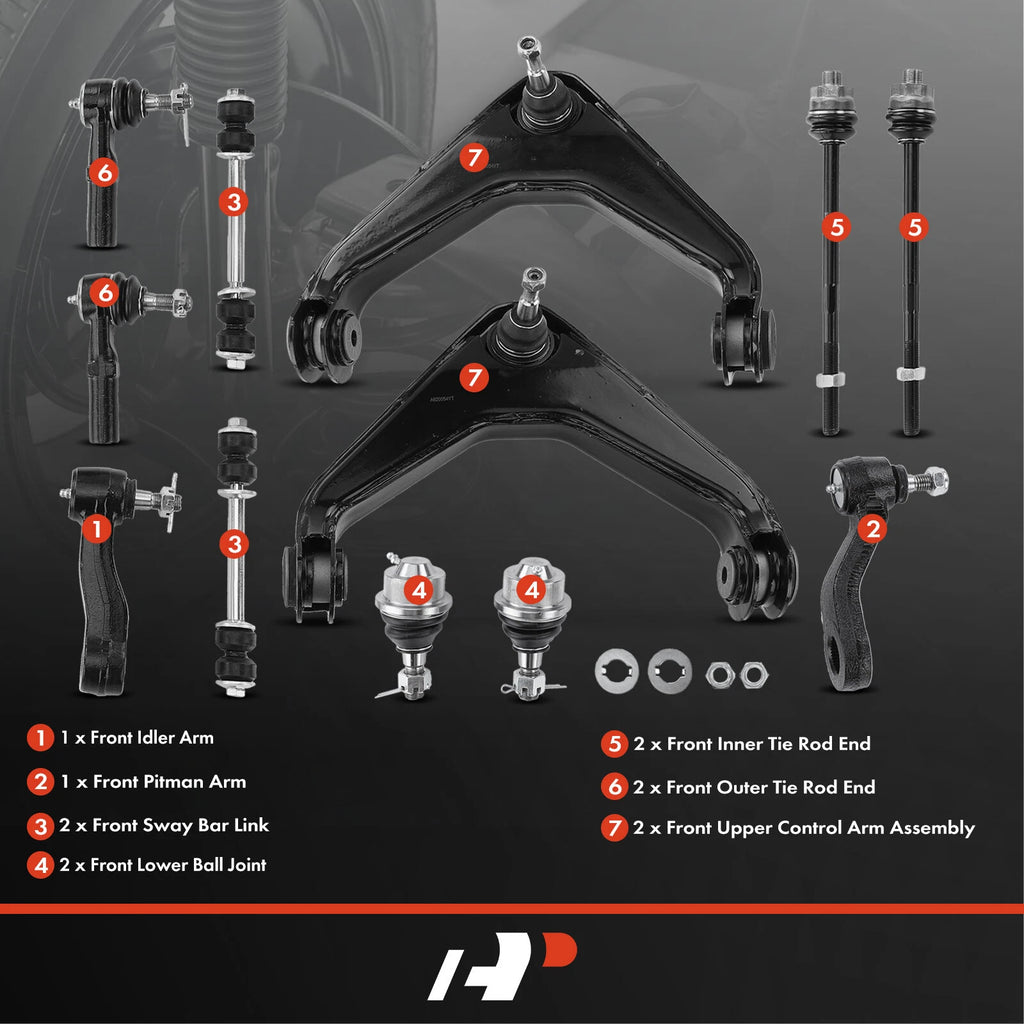12x Front Control Arm Tie Rod End for Chevy Silverado 2500 (2001-2023)