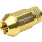 Set of 4 Open End M12x1.25 Gold Aluminum Wheel Lug Nuts 44mm Tall 25mm OD