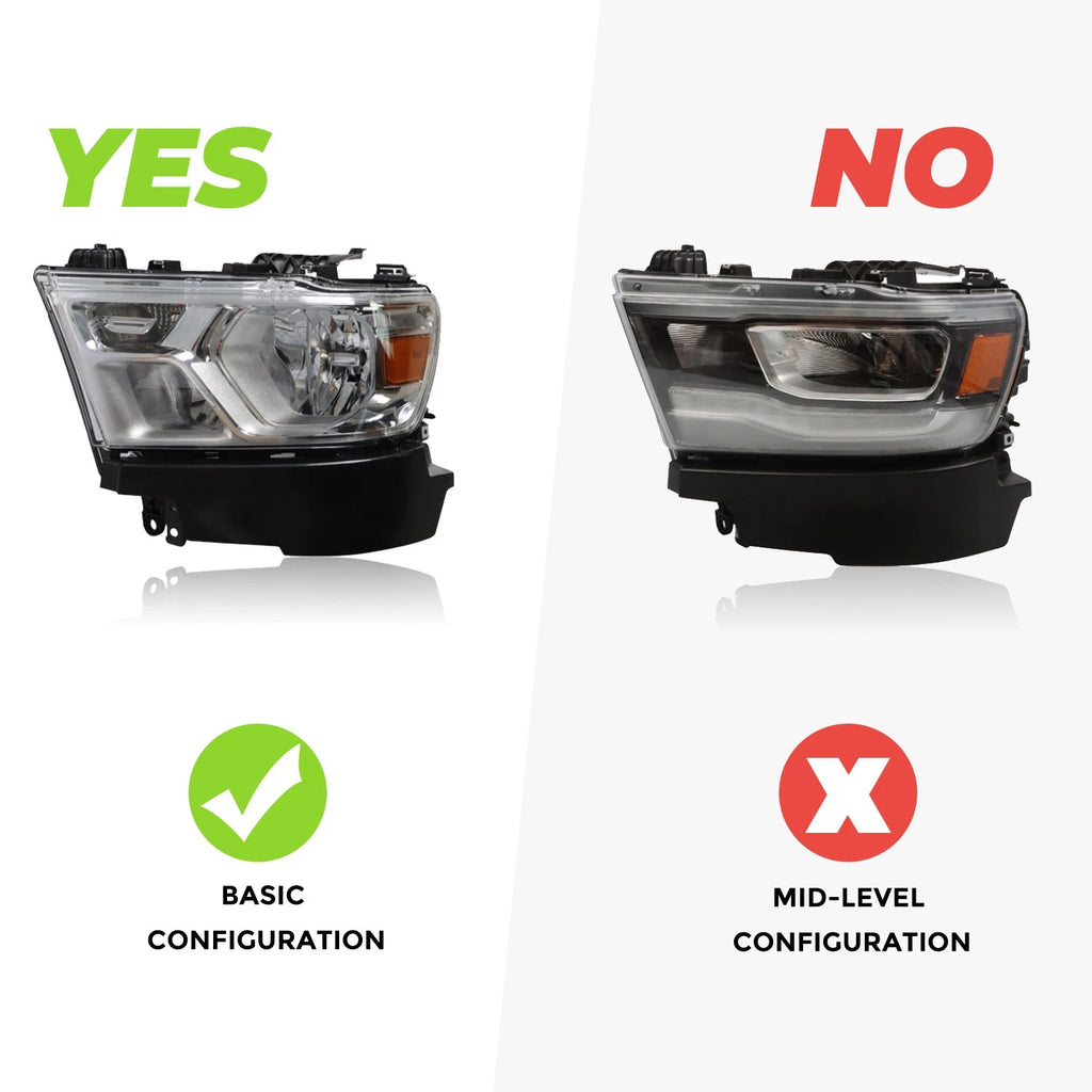 Chrome Headlight for Dodge Ram 1500 (2019–2023)
