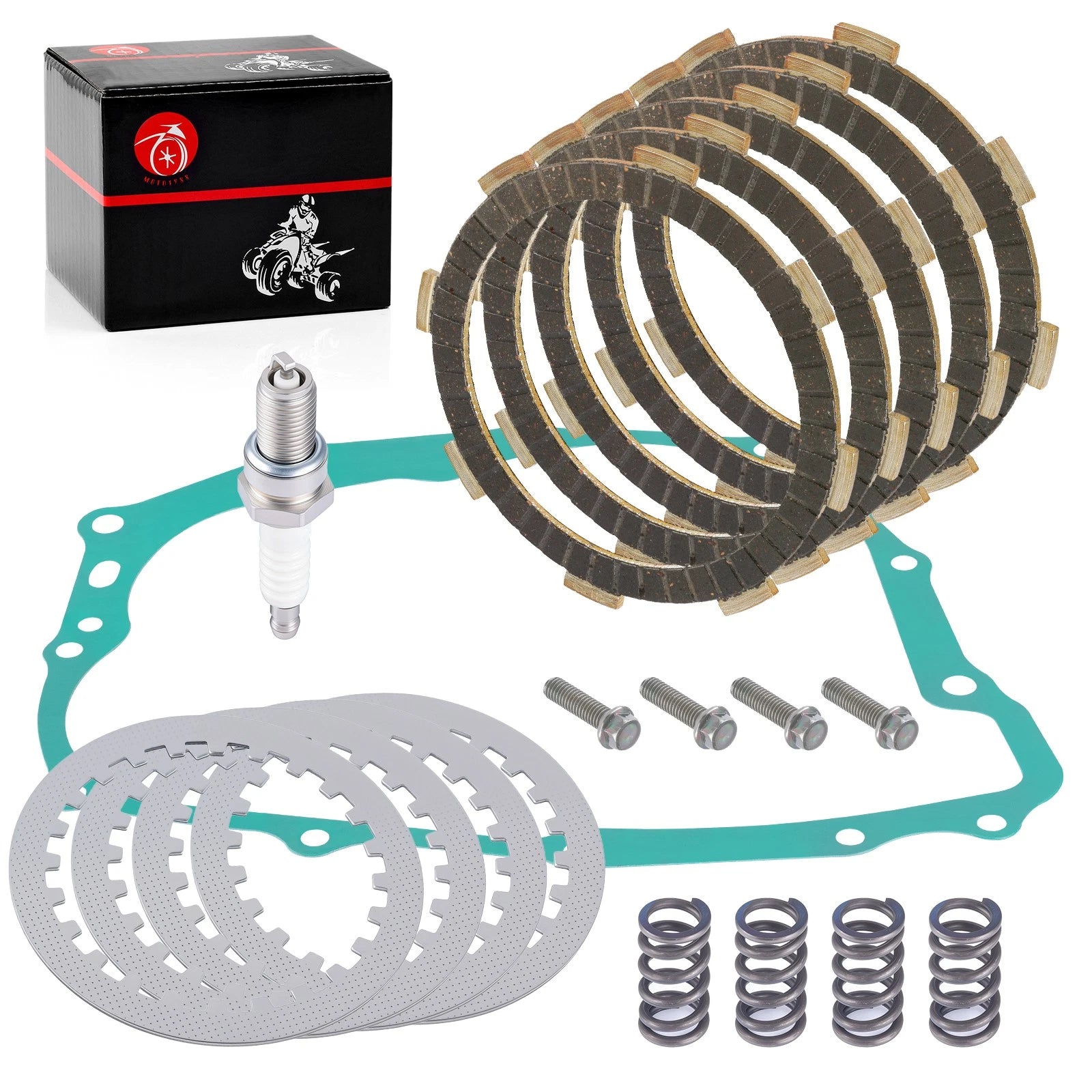 Clutch Friction Steel Plates + Gasket + Spark Plug Kit for Honda XL200R (1983–1984)