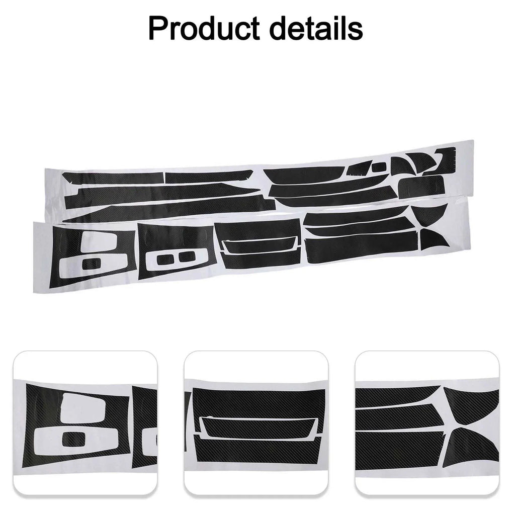 3D Carbon Fiber Interior DIY Trim Decals Black for X5 E70 (2007–2013)