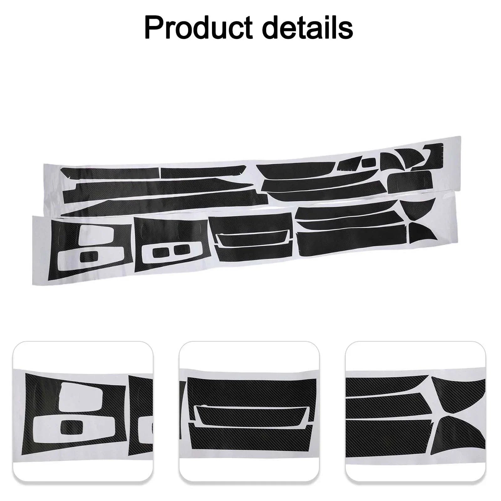 3D Carbon Fiber Interior DIY Trim Decals Black for X5 E70 (2007–2013)