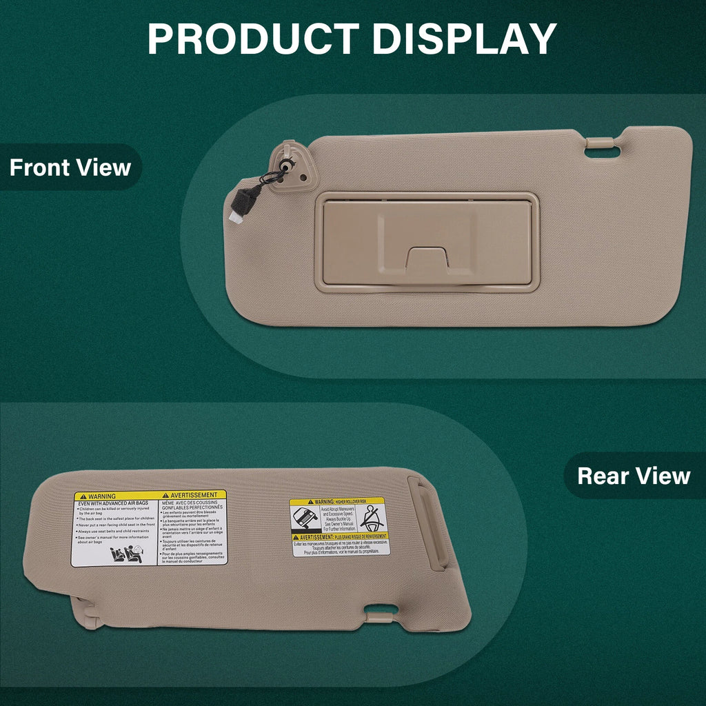 Sun Visor for Nissan Murano (2006–2008) Beige Left Driver Side W/Lamp 96401-CC22B