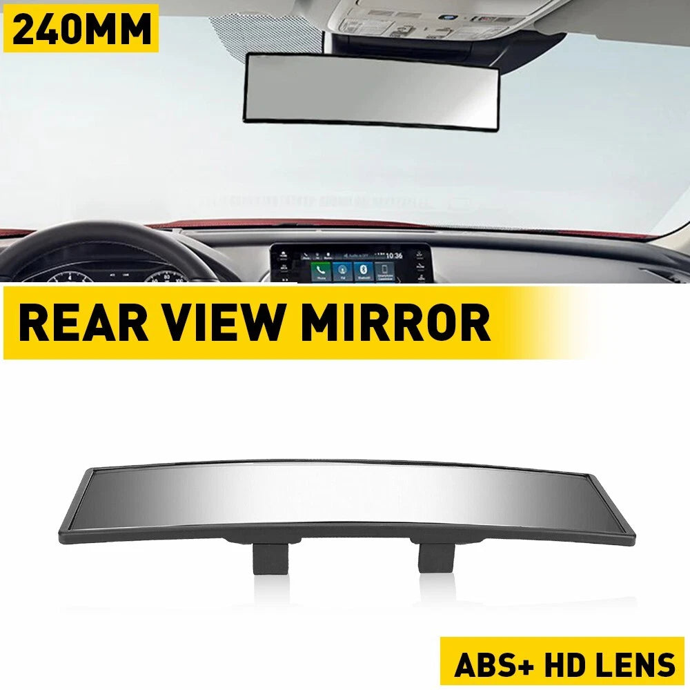 240MM Wide Flat Interior Clip-On Rear View Mirror for Universal Fit