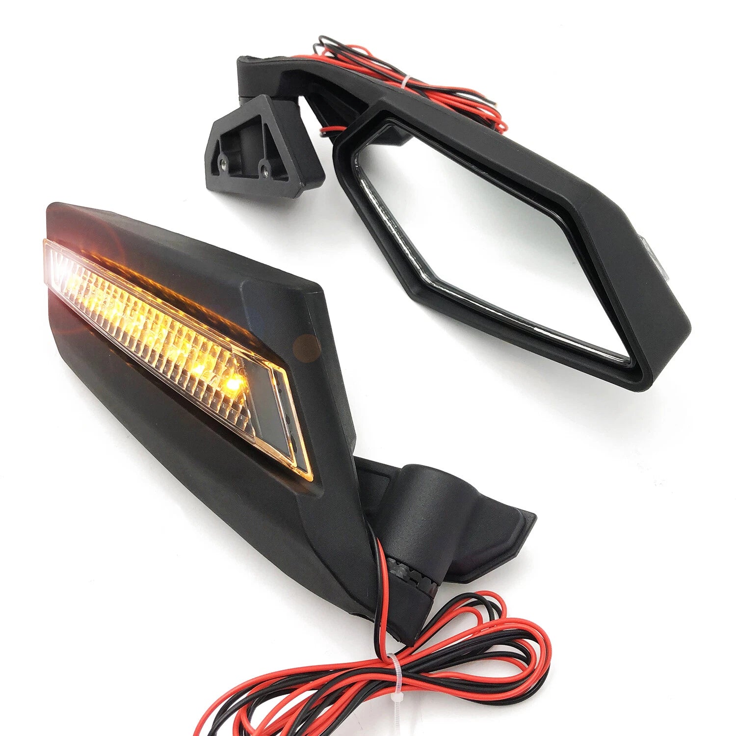 Set of 2 LED Turn Signal Mirrors for Can Am Maverick X3 (2017–2019)