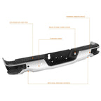 Rear Step Bumper Assembly w/ Sensor Hole Chrome for Dodge Ram 1500 Classic (2009–2023)
