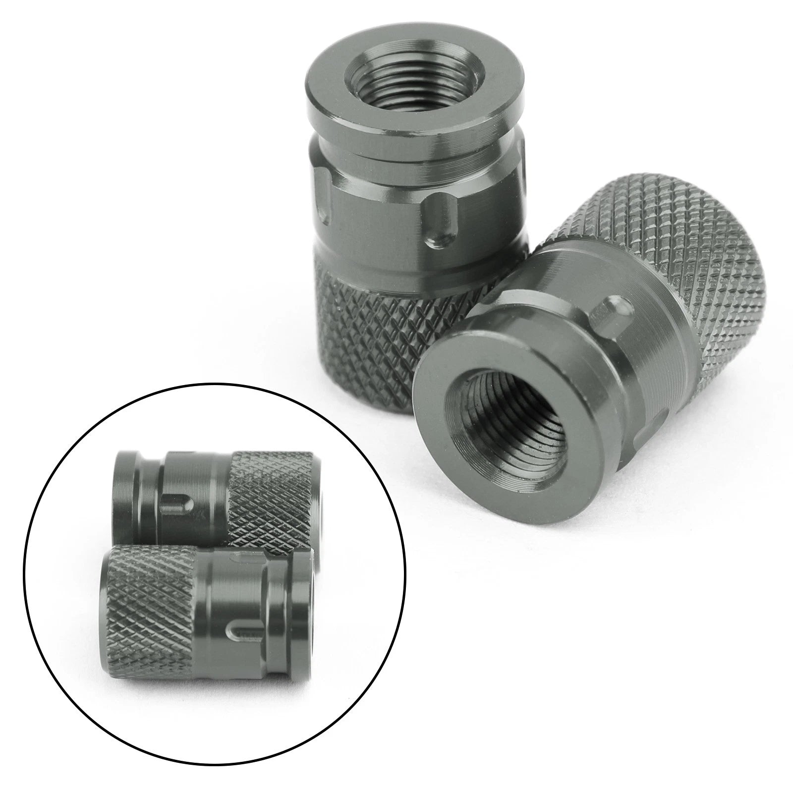 2X CNC GY-Titan Anti-Thief Tire Valve Stem Caps for Car Truck Bike Motorcycle