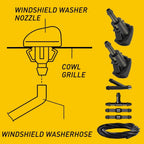 Windshield Wiper Washer Nozzle Spray Jet Kit for Universal Cars