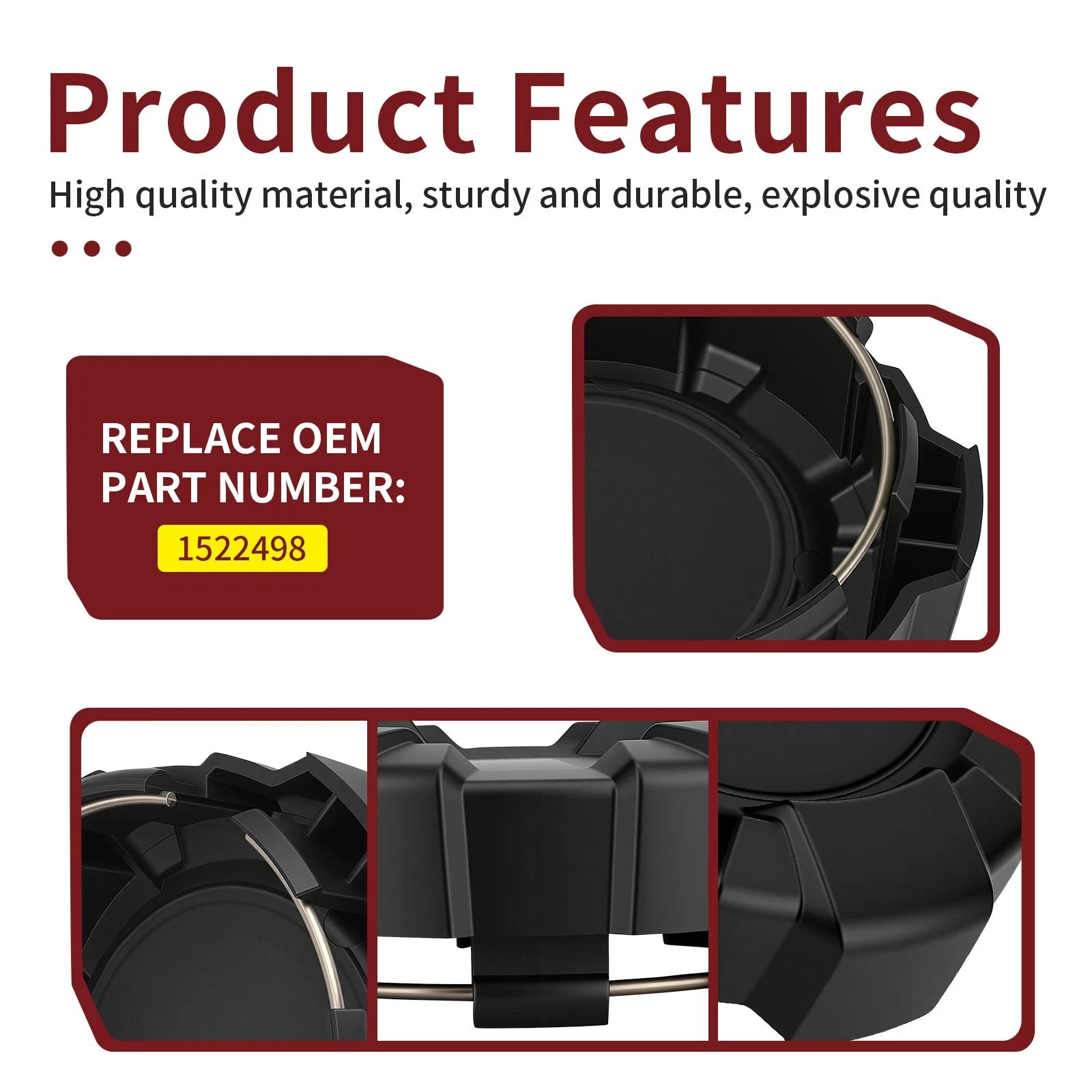 Black Rim Center Cap for Polaris General 1000 (2016-2025)