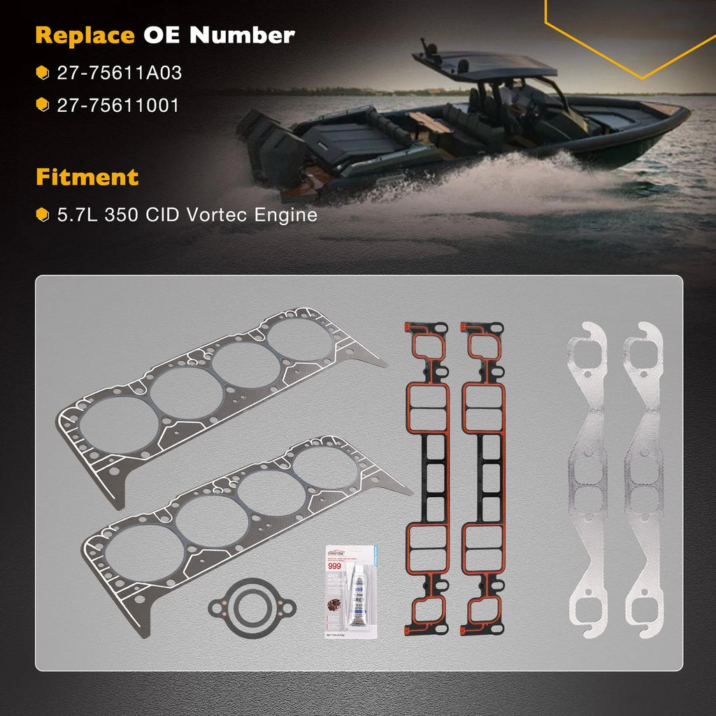 Cylinder Head Gasket Set for Mercruiser 350 CID (GM Marine)