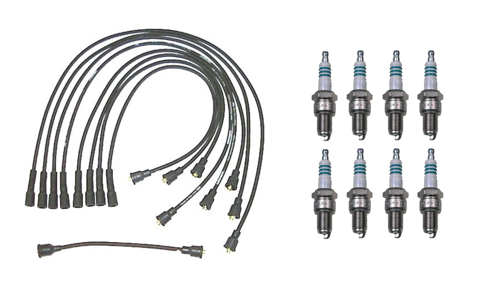 Denso Wire Set & 8 Iridium Power Spark Plugs Kit for Chevy Nova (1970–1979)