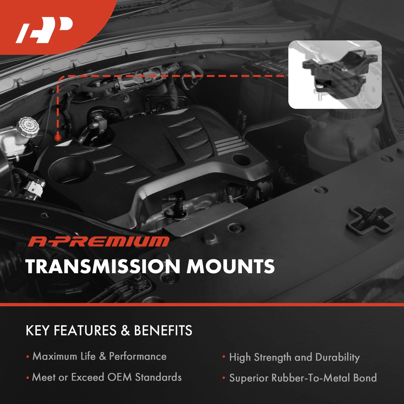2X Upper & Lower Transmission Mount for Honda Accord (2008–2012) Acura TSX
