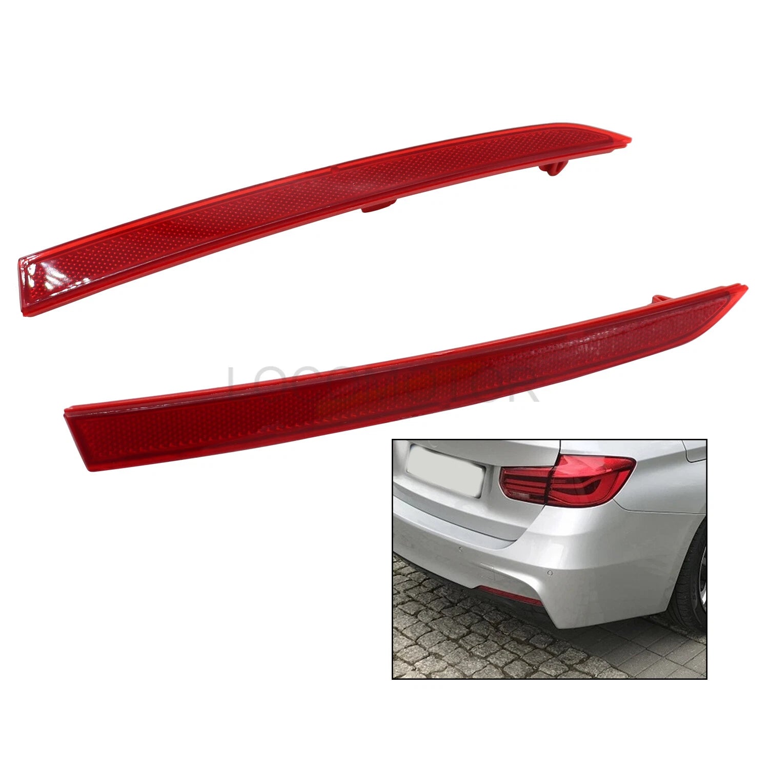 Pair Rear Bumper Reflector Lamps for BMW 3-Series F30 F31 (2012–2017)