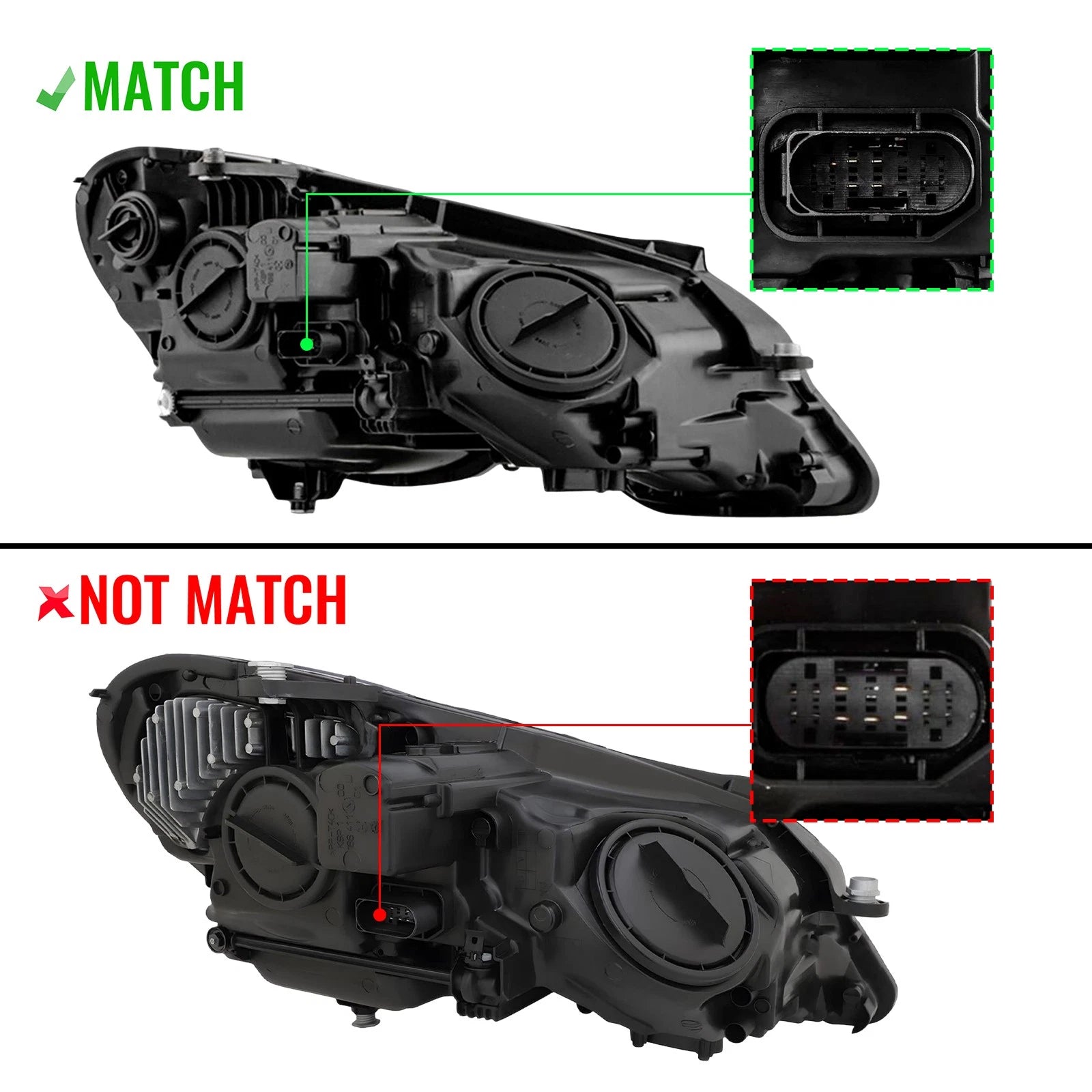 Halogen Headlight Pair for Mercedes-Benz W212 E350 (2010–2013)