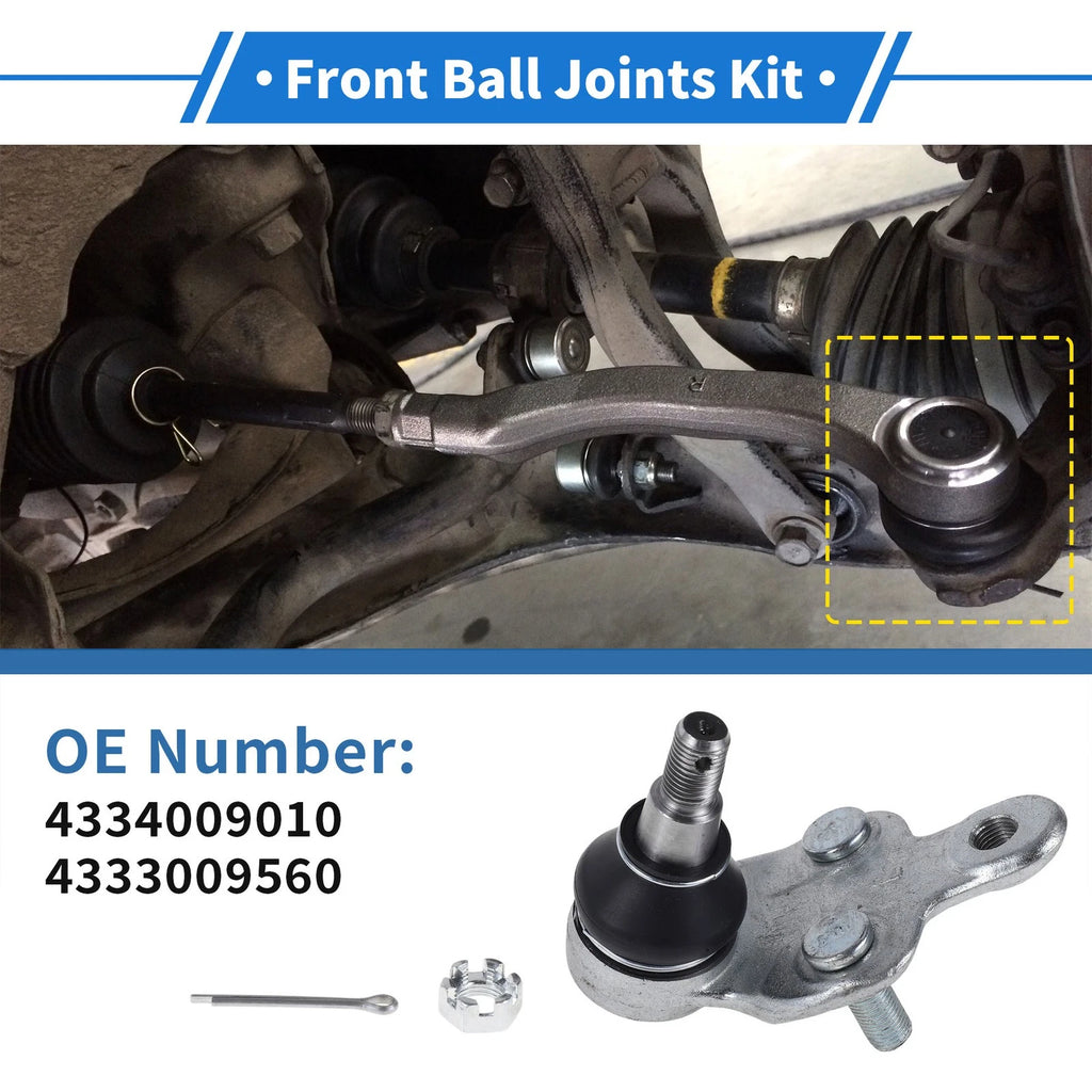 2X Front Lower Ball Joints for Toyota Camry (2001–2006) No. 4334009010/4333009560