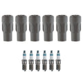 Set of 6 Denso Iridium Power Spark Plugs & Coil Boots for Avenger Charger Magnum (2008–2010)
