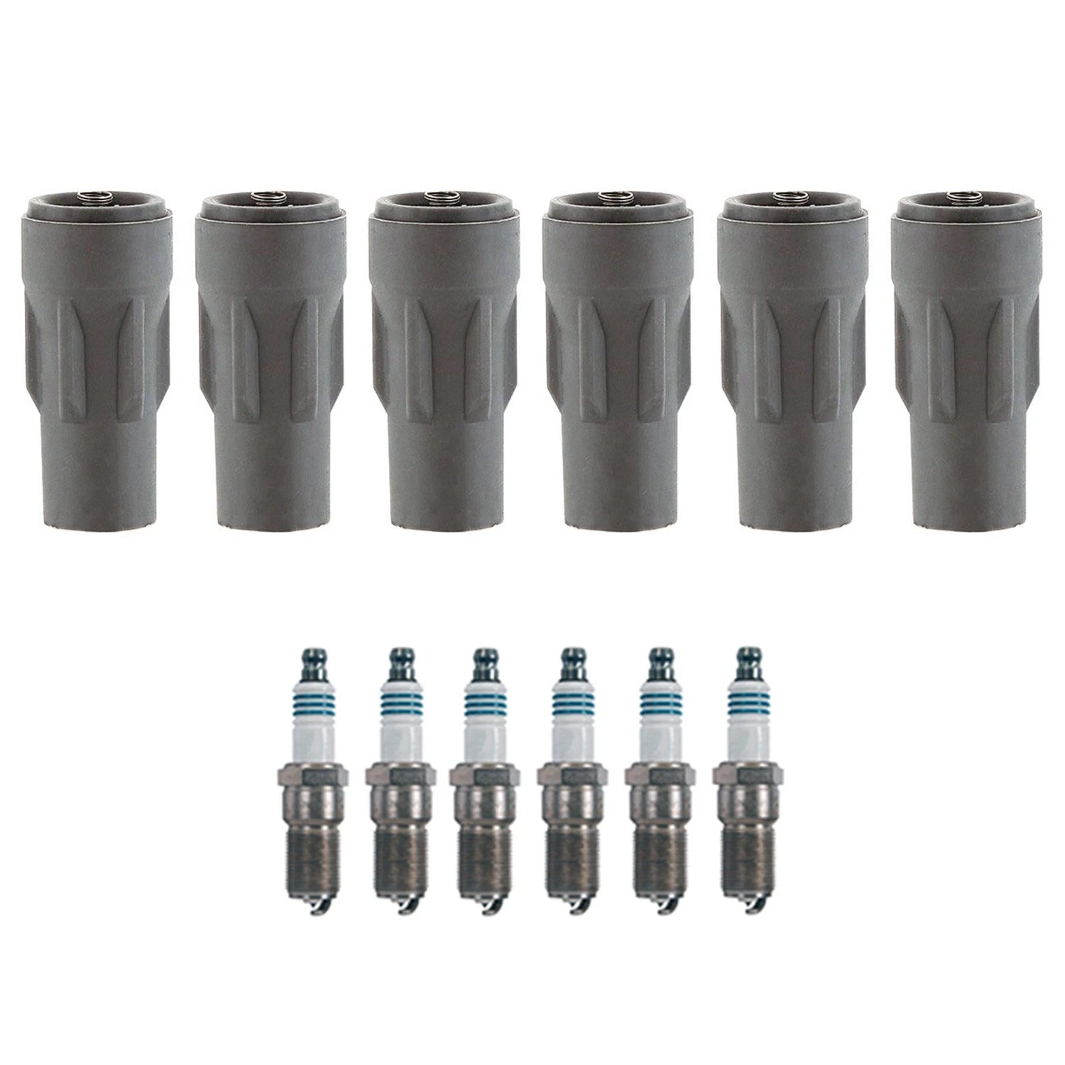 Set of 6 Denso Iridium Power Spark Plugs & Coil Boots for Avenger Charger Magnum (2008–2010)