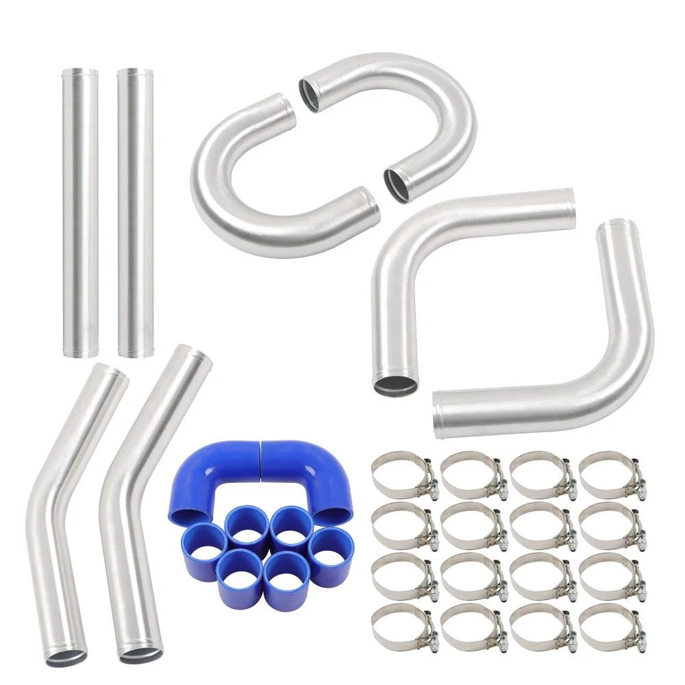 Turbo Boost Intercooler Piping Kit 2.5" 64mm Universal Aluminum 8pcs