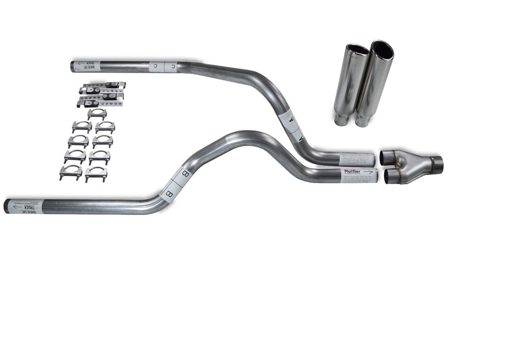 2.5" Dual Exhaust Kit for Dodge Dakota (1997–2005) - Y Pipe, Clamp, Tips