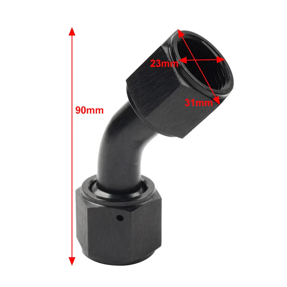 10AN Female to Female 45�� Swivel Coupler Fitting Adapter Connector