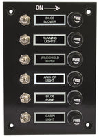 6 Switch Panel for Universal Applications (12/24 Volt, Chrome Plated)