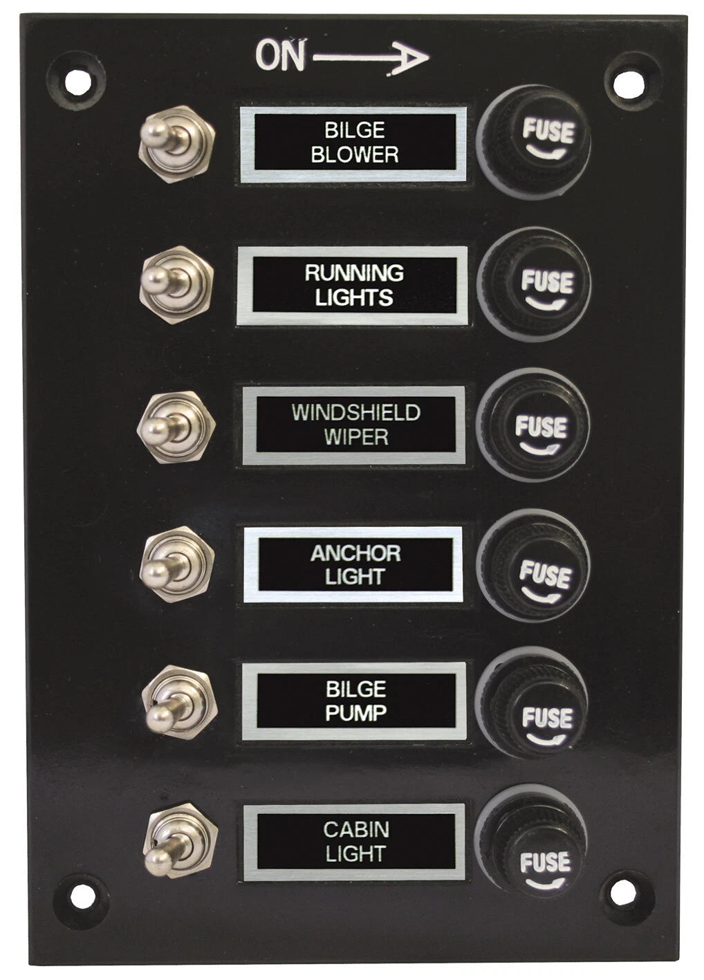 6 Switch Panel for Universal Applications (12/24 Volt, Chrome Plated)