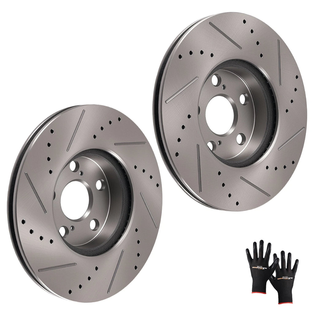 Front Vented Brake Rotors Set for Pontiac Vibe (2009–2010) Toyota Matrix (2009–2013)