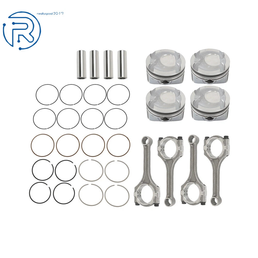 Set of 4 Piston Kit & Connecting Rods for Hyundai Sonata (2012–2016)