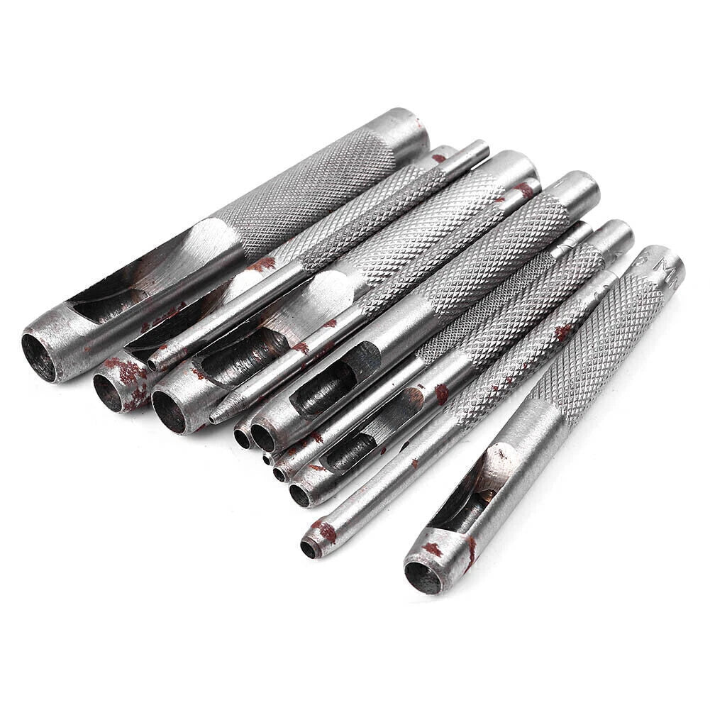 Hollow Leather Punch Set (1-9mm) for Gasket Vinyl Plastic Rubber